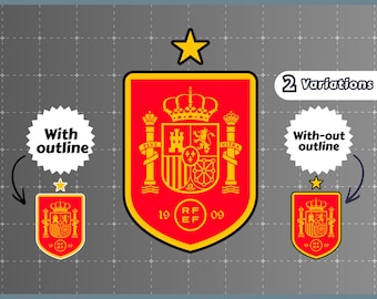 Escudo de fútbol de España en formato SVG y PNG, archivo vectorial para corte (descarga digital).