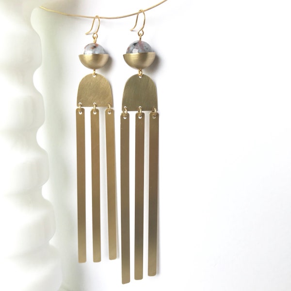 Long Triple Chandelier Earrings