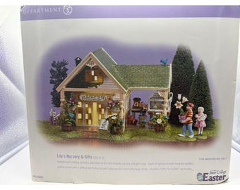Department 56 Snow Village Easter Lily's Nursery & Gifts Lighted House  read