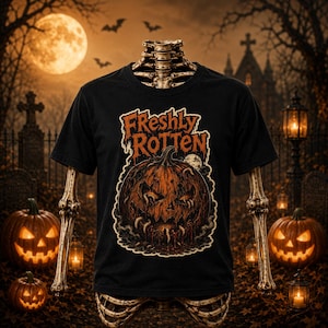 Freshly Rotten Pumpkin T-Shirt | Spooky Halloween Graphic Tee