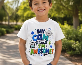 Mijn CGM zegt dat ik geweldig ben Shirt | Diabetes type 1 kindershirt | T1D Awareness-T-shirt | Leuk diabetesshirt