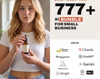 777+ AI Bundle for Small Business ChatGPT, Claude, Nano Banana, Kling, Veo
