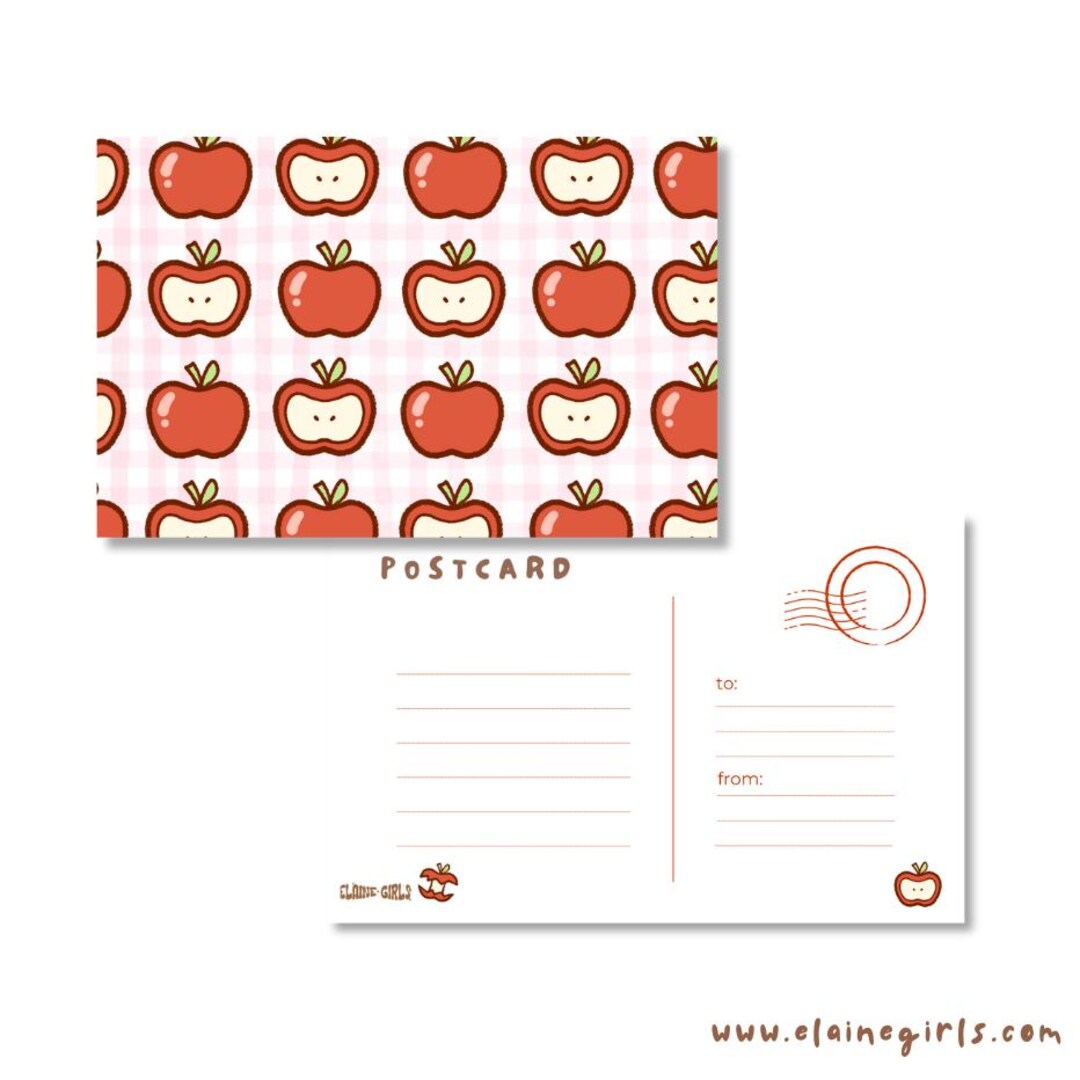 Apple Row Postcard – 4x6 Matte Cardstock - Etsy