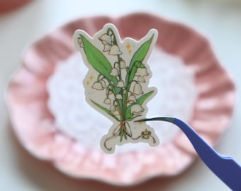 Lily of the Valley Sticker | Floral Sticker | Botanical Sticker | Waterproof Vinyl Sticker | Laptop Water Bottle Sticker | Flower Lover Gift
