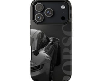 Sports Car Phone Case for iPhone 17, 17 Pro, 17 Pro Max, 16, 15, 14 | Black Grey Racing Aesthetic Cover | Luxury Car Gift for Him