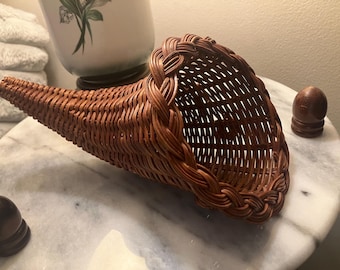 Wicker Cornucopia Basket