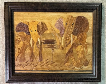 Banana Leaf Print Vintage Framed African Art