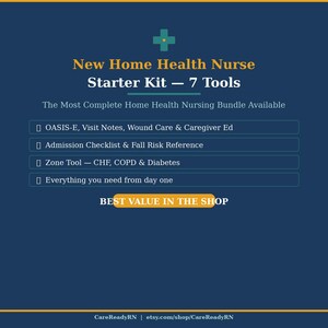 Kit de inicio para enfermeras de atención domiciliaria / 7 herramientas clínicas esenciales / Paquete completo de recursos en PDF