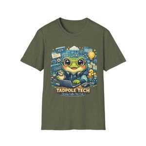 Camiseta de rana programadora, camiseta gráfica de renacuajo tecnológico, camiseta de programación, regalo para estudiantes de STEM, camiseta para frikis de la informática