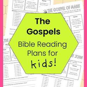 Four Gospels Engagement Sheets for Kids | Printable Devotionals - Bible Study & Reading Tracker