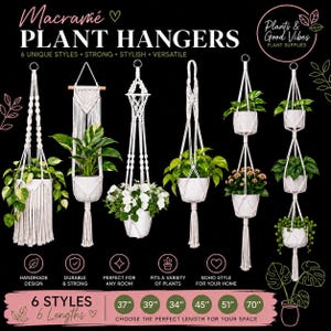 Macrame Plant Hanger | Indoor Hanging Planter | Cotton Plant Holder | Boho Plant Decor | Hanging Basket | Ceiling Plant Hanger | Plant Gift