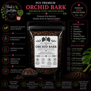 Premium Orchid Bark | Pine Orchid Bark for Orchids, Aroids & Houseplants | Chunky Bark Potting Mix | Orchid Potting Media | Aroid Pine Bark
