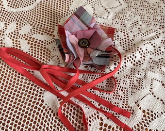 Fabric Corsage & Neck Tie