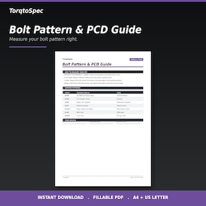 Bolt Pattern & PCD Guide Printable | How to Measure Bolt Circle, Wheel Fitment Reference Chart PDF | A4 + US Letter
