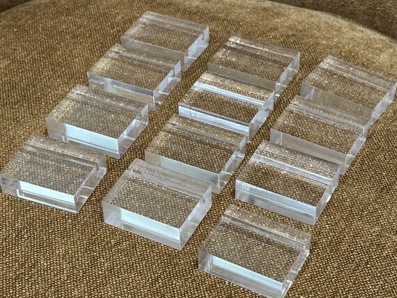 Dozen Lucite Place Card Holders Minimalist Design  Streamline Setting
