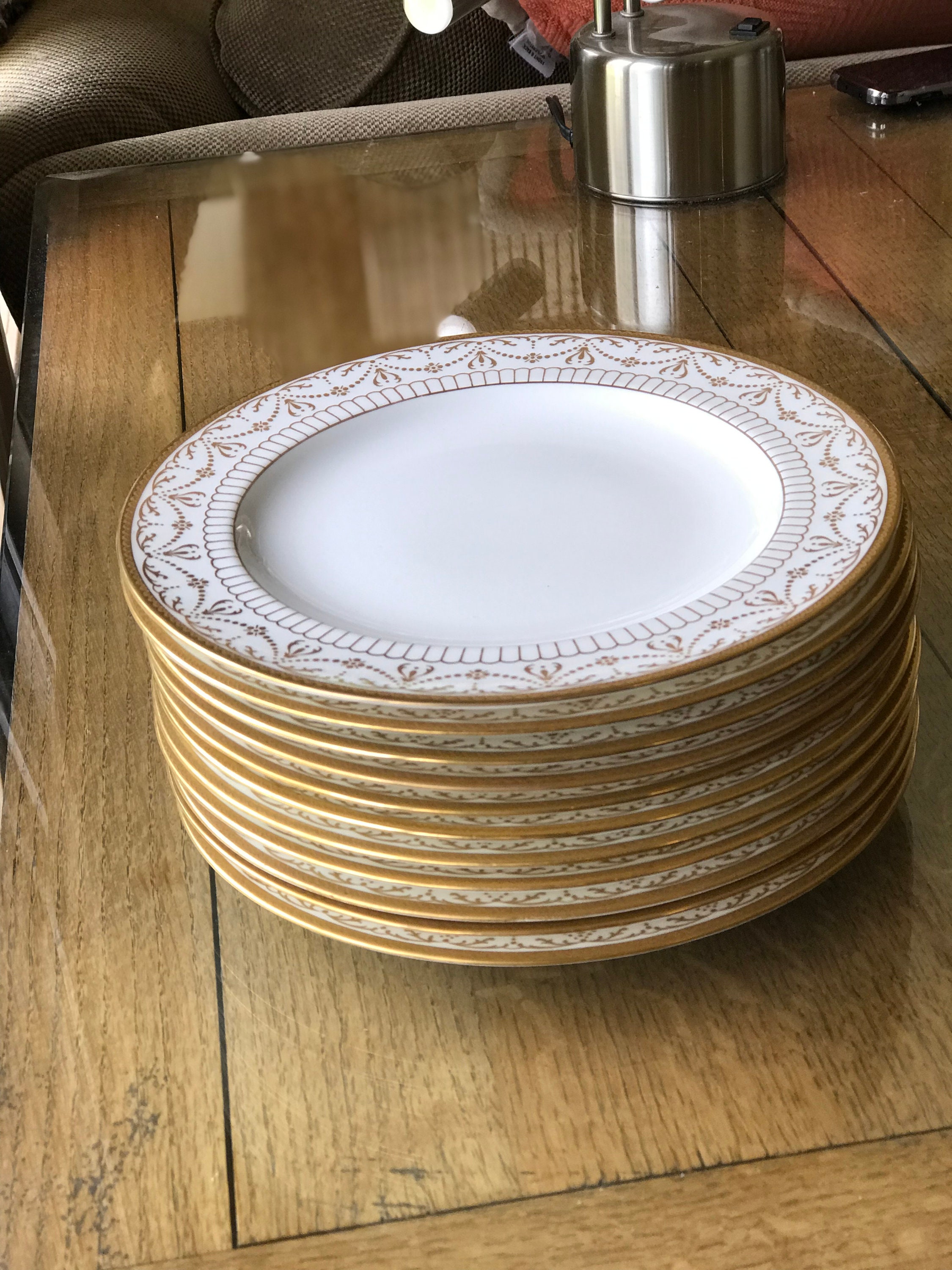 11 placas de almuerzo wedgwood antiguas diseño de oro | Etsy