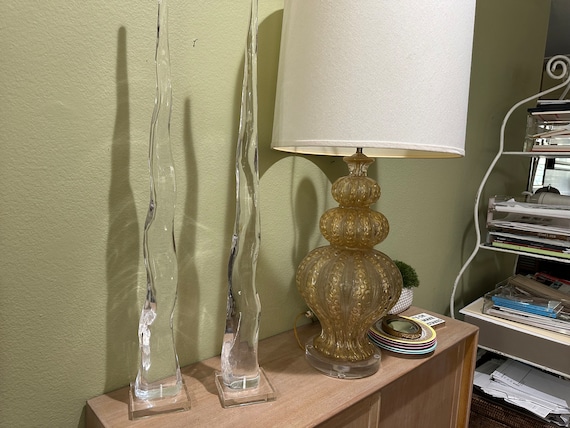 Vintage 1970s Tall Lucite Sculptures Midcentury Modern Art for Christmas Display and Collectors