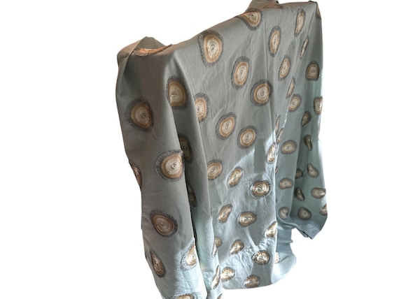 Lee Jofa Embroidered Aqua Bronze Upholstery Fabric:  Equinox 2 Plus Yards for Sophisticated Home Decor