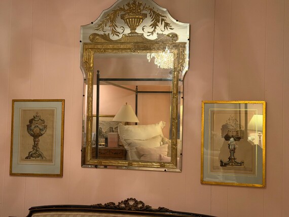 Vintage French Art Deco Eglomise Regency Mirror Wall Mirror,  Timeless Quality, Living Room, Bedroom,Sunroom Walls, Circa 1935