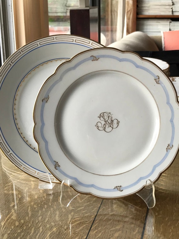 Antique French China Set 8 Old Paris Dessert Plates w Etsy Polska