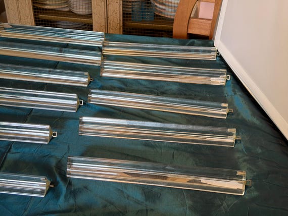 Vintage Italian Chandelier Parts Mid-Century Venini Crystal Prisms 11 Long Replacement Pieces