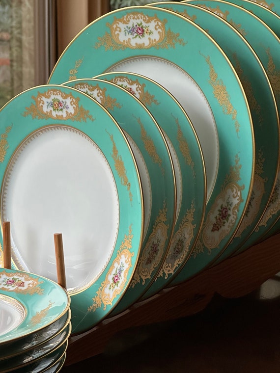 Servicio de vajilla francesa Limoges Aqua de 14 piezas para