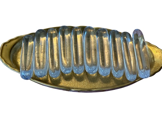 Eleven Mid Century Modern Crystal Knife Rests  Daum Nancy France Manufacturer