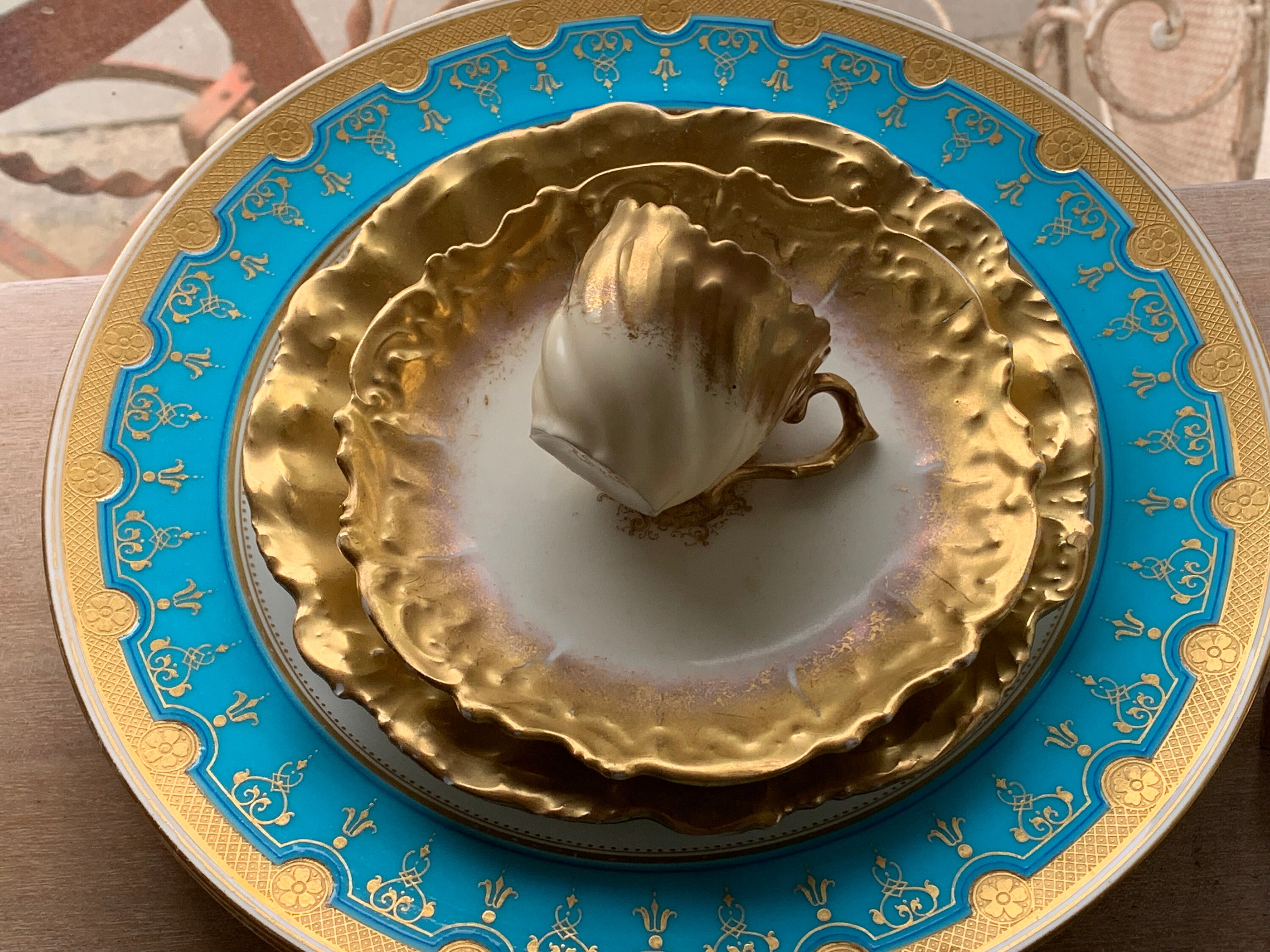 Vintage Minton China Set: Neoclassical Collectible With Gold Vintage Minton China Set: Neoclassical Collectible With Gold
