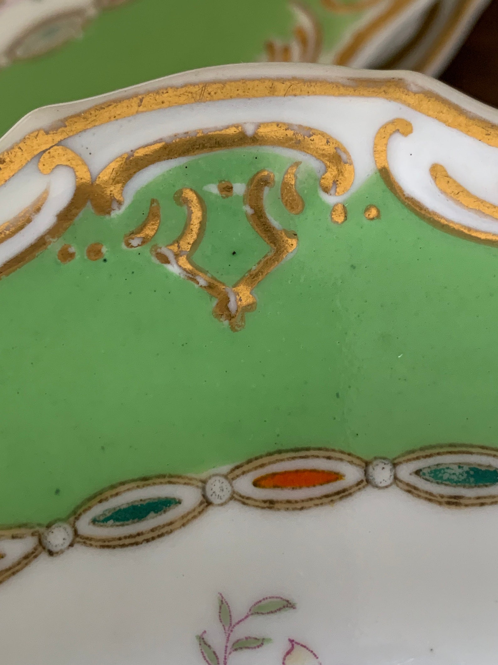 12 Antique Botanical Spode Dinner Plates W Spring Green Etsy