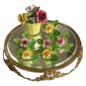 6 couverts floraux vintage en porcelaine, pot de bouquet de fleurs, table d'été, cadeau pour elle, cadeau de mariage, couleurs pastel, couronne Staffordshire
