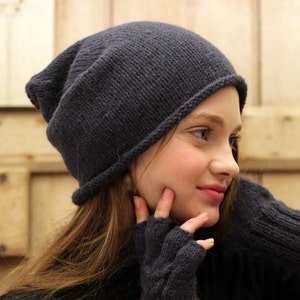 Alpaca Slouch Beanie Hand knitted, 100% Alpaca Wool Toque, Winter Alpaca Wool Slouchy Hat, Ethical, Plastic Free, Fair trade gift, Mamacha image 1