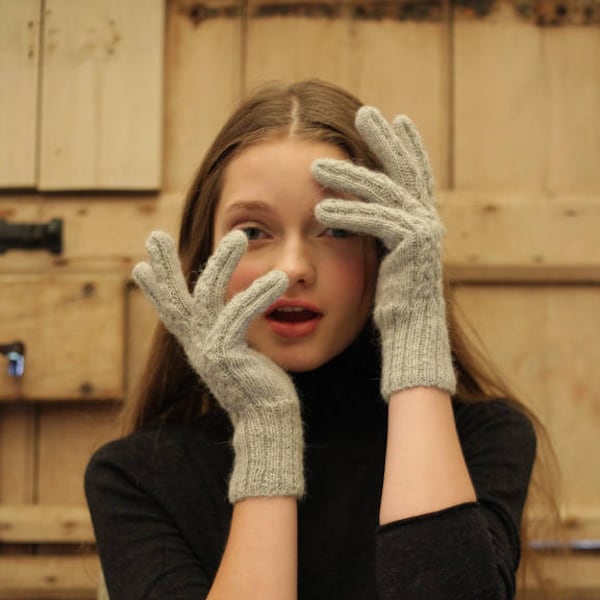 Gants en alpaga, mitaines d'hiver, tricotés à la main, gants de laine chauds, éthique, cadeau du commerce équitable, tricot de laine, écologique, sans plastique, Raynauds