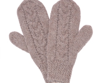 100% Alpaca Mittens: Hand Knitted Gloves