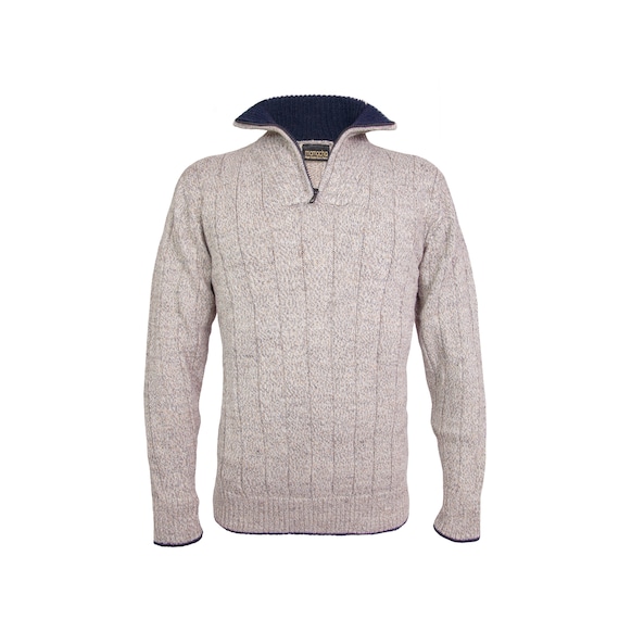 Men's Sweater Alpaca Wool Zip Neck Jumper, Beige. Warm Knit Ethical Pullover.  Small to XXL Sizes, Fair Trade. -  Canada