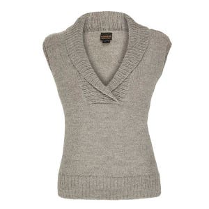 100% Alpaca Vest, Sleeveless knit wool jumper for woman, sweater, woollen pullover, fair trade, ethical, knitted top. PLASTIC FREE. Gray