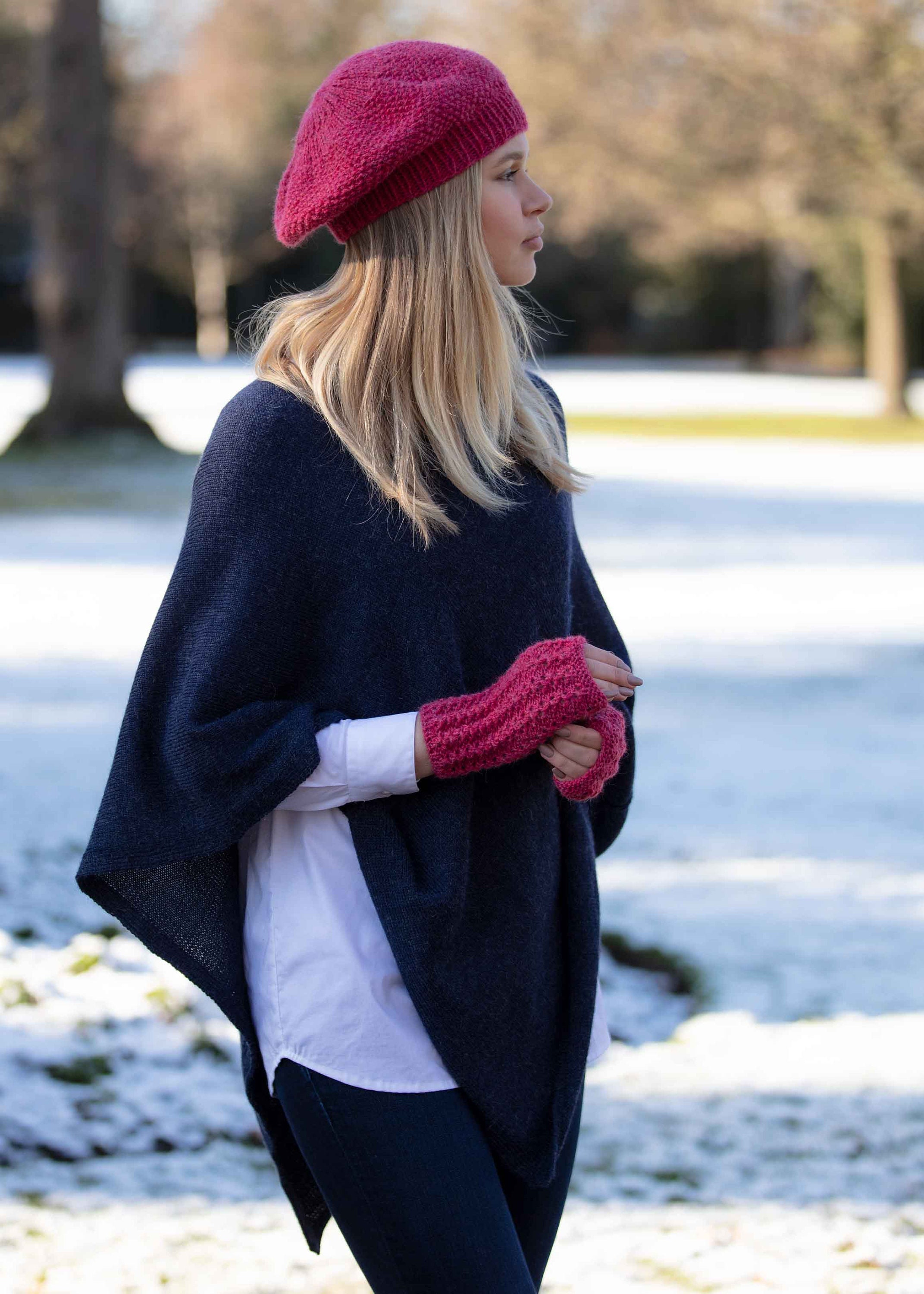 7787 100% Pure Baby Alpaca Knit Beret- Soft Slouchy Style Tam For Women Slouchy Alpaca Beanie main image 4