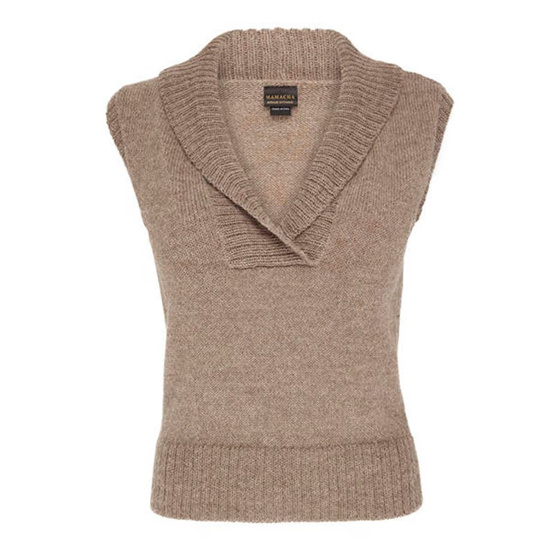 100% Alpaca Vest, Sleeveless knit wool jumper for woman, sweater, woollen pullover, fair trade, ethical, knitted top. PLASTIC FREE. image 5