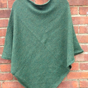 100% Alpaca Poncho, knitted wool, loose fit warm wrap, woollen shawl, winter knit, travel cloak, plastic free, eco gift, ethical, for women