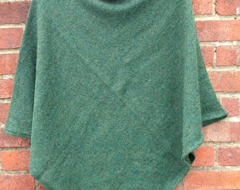 100% Alpaca Poncho, knitted wool, loose fit warm wrap, woollen shawl, winter knit, travel cloak, plastic free, eco gift, ethical, for women