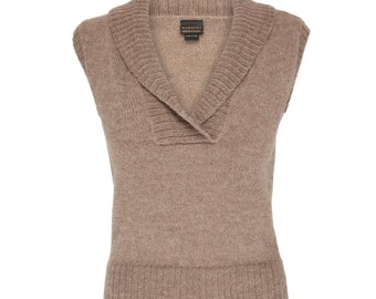 100% Alpaca women's knit vest: Sleeveless sweater, tank top, pullover