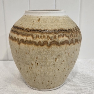 Vintage Signed Hani Hornby Island Studio Pottery Stoneware Vase Dated 1-80