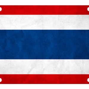 Thailand Flag License Plate 6 x 12 Inches Ratcha-anachak Thai Emblem  Patriotic Version I