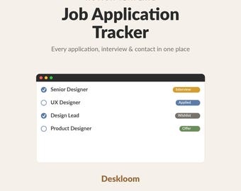 Job Tracker Notion Vorlage | Jobsuche schiffe & Vorstellungs-CRM | Laufbahn Digitaler Download