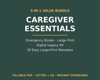 Lot indispensable pour les soignants : classeur d'urgence, kit numérique, mandalas (PDF à remplir)