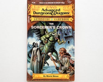 Advanced DnD Adventure Gamebook Vol 9: The Sorcerer's Crown With Stats Card VG+