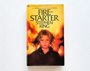 Firestarter by Stephen King - movie tie in paperback - Signet Paperbacks 1981 featuring Drew Barrymore - first edition, 9th printing