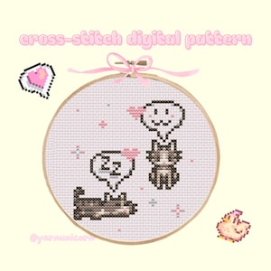 Pink Cats Stardew Valley Digital Cross-Stitch Pattern