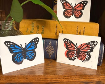 Wildling-afdrukken I handgesneden linosnede I 3 x 4 I grillige insectenkunst