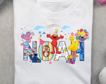 Custom Name Seasame Street  PNG, Personalized Elmo , Cookie monster Digital Download, Seasame Birthday Sublimation Design, Family Trip PNG