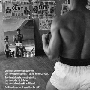 Muhammad Ali Gym Champions Motivational Quote Boxer Boxing
